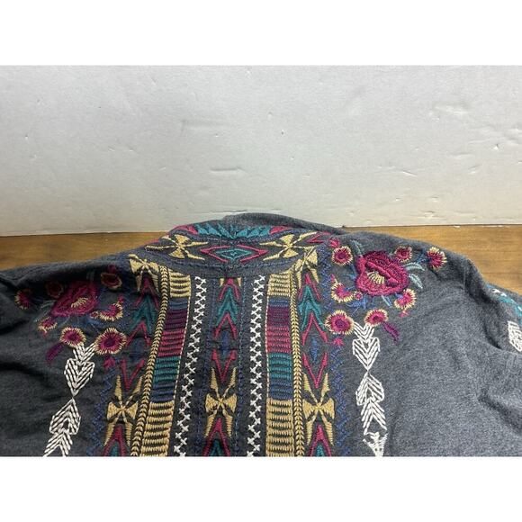 Johnny Was Sweater Womens L Duster Open Embroidered Cardigan Floral Southwestern - Picture 10 of 10